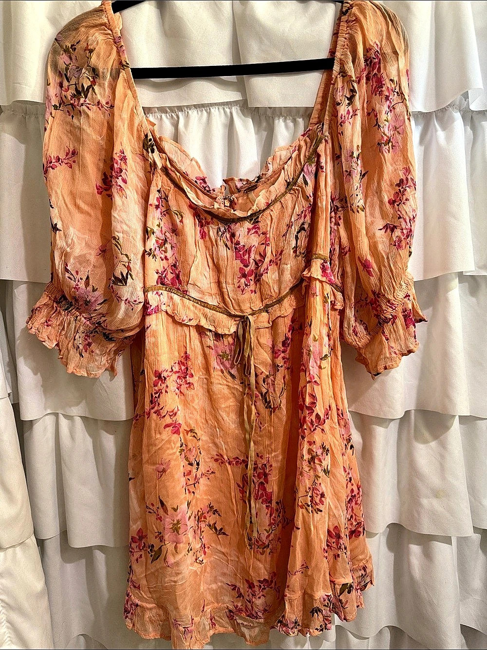 Free People Beck Marney Mini Dress Floral Pink Large